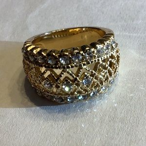 Gold-Tone Rhinestone Band